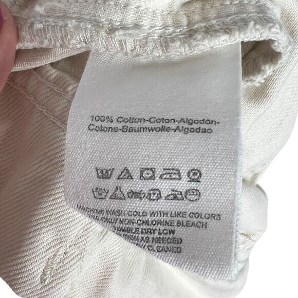 Free People Rumors Cropped Denim Jean Jacket FLAW Ecru Ivory Womens XS - Picture 10 of 10